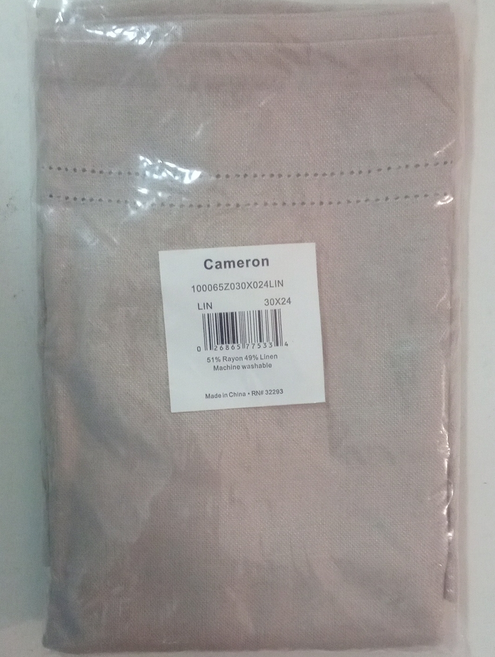 Elrene Linen Blend Curtain Tier Panel - Taupe NWT $50 24"